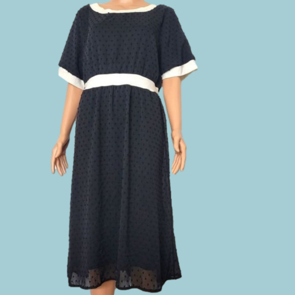 Piper & Scoot Black and White Midi Dress, Sz. XL